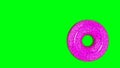 Spinning donut on a green background. 3D rendering