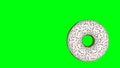 Spinning donut on a green background. 3D rendering