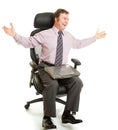 Spinning in Ergonomic Chair Royalty Free Stock Photo