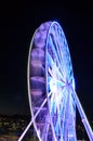 Spinning ferris wheel at night light Royalty Free Stock Photo