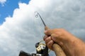 Spinning fishing is an exciting activity. Sport fishing. Royalty Free Stock Photo