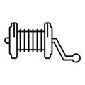 Spinning fishing reel icon, outline style