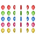 Spinning Gem Sprites, 6 Colors