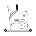 Spinning gym manchine black and white Royalty Free Stock Photo