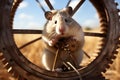Spinning Hamster wheel. Generate Ai