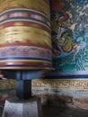 Spinning Prayer Wheel in Bhutan