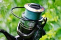 Spinning rod, reel, fishing line Royalty Free Stock Photo