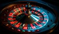 Spinning roulette wheel brings chance, risk, and wealth to casino generated by AI Royalty Free Stock Photo