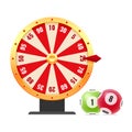 Spinning roulette wheel with numbers, with random combinations, bingo, lotto.