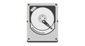 Stylized of an Internal Hard Disk Drive with Spinning Platter and Read Write Arm on White Background Royalty Free Stock Photo