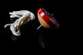 Spinning Top, Gyroscopes toy on black background Royalty Free Stock Photo