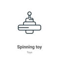 Spinning toy outline vector icon. Thin line black spinning toy icon, flat vector simple element illustration from editable toys Royalty Free Stock Photo