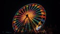 Spinning wheel of joy at carnival night generated by AI