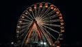 Spinning wheel of joy at carnival night generated by AI