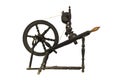 Spinning Wheel For Making Yarn From Wool Fibers. Vintage Rustic Royalty Free Stock Photo