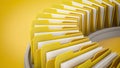 Spinning yellow file folders with blank papers. 3D illustration Royalty Free Stock Photo