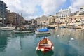 Spinola bay with boats and yachts, Saint Julian`s town, Malta