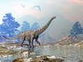 Spinophorosaurus dinosaur - 3D render Royalty Free Stock Photo