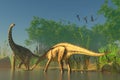 Spinophorosaurus in Swamp Royalty Free Stock Photo