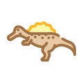 spinosaurus dinosaur animal color icon vector illustration