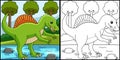 Spinosaurus Dinosaur Coloring Page Illustration Royalty Free Stock Photo