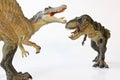 A Spinosaurus Faces Off with A Tyrannosaurus Rex