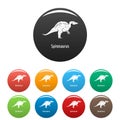 Spinosaurus icons set color vector