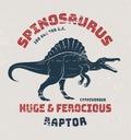 Spinosaurus t-shirt design, print, typography.