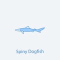 spiny dogfish 2 colored line icon. Simple light and dark blue element illustration. spiny dogfish concept outline symbol design fr