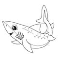 Spiny Dogfish Shark Isolated Coloring Page