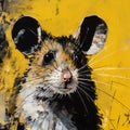 Vibrant Portraiture: Mated Mouse In Black And Yellow