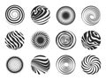 Spiral abstract movement and hypnotic vortex, whirl and vortex dynamic icon design