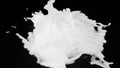 Spiral appears and dissolves on isolated background. Design. 3D foam spiral twists and dissolves in space. White spiral