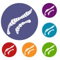 Spiral bacteria icons set Royalty Free Stock Photo