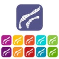 Spiral bacteria icons set Royalty Free Stock Photo