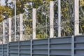 Spiral barbed wire on the fence protects against penetration