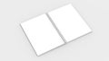 Spiral binder notebook mock up isolated on soft gray background.