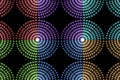 spiral black rainbow light circles pattern whirl bright shine circular lights Royalty Free Stock Photo