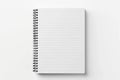 Spiral bound note pad with lined paper, mock up style