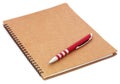 Spiral bound organizer with ballpoint Royalty Free Stock Photo
