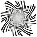 Spiral burst effect. Abstract rotating rays. Dynamic speed motion. High energy vortex.