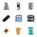 Spiral cable icon set, flat style Royalty Free Stock Photo