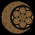 Spiral Celtic Moon and Celtc Sun