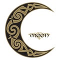 Spiral Celtic Moon, horned moon design
