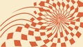 Spiral Checkerboard Pattern. Dynamic Abstract Geometric Vector. vector design Generative AI Royalty Free Stock Photo