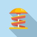 Spiral child slide icon flat vector. Water park Royalty Free Stock Photo