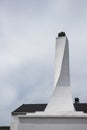 A spiral chimney on a fishing smokehouse in Kivik, Sweden Royalty Free Stock Photo