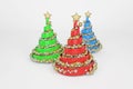 Spiral Christmas trees 3d color illustration