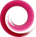 Spiral circle with curve pink brush stroke texture gradient