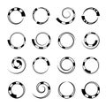 Spiral circular design elements. Abstract swirl icons